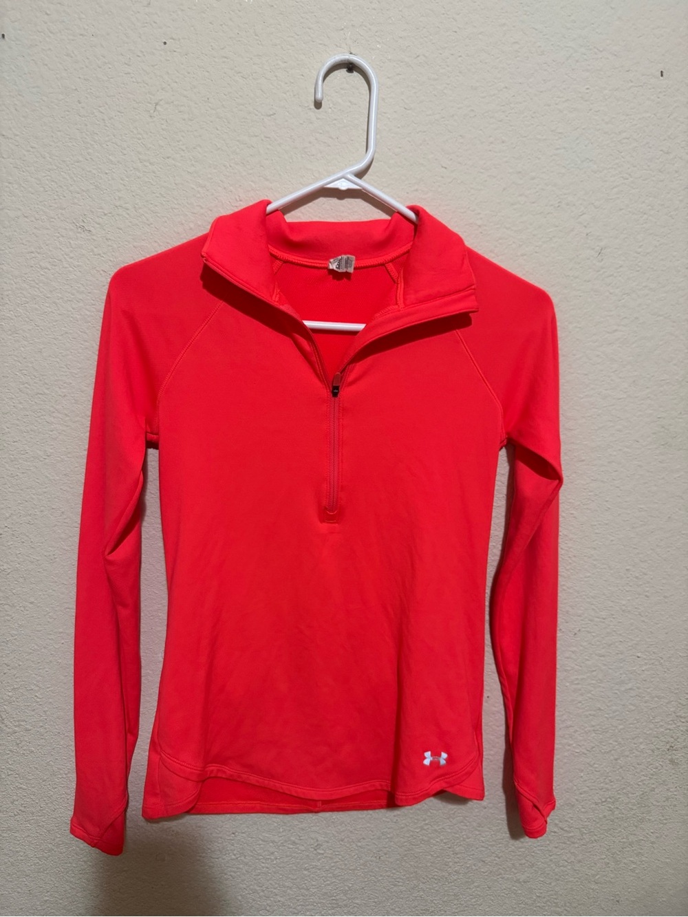 Under Armour Women's Bright Coral Quarter-Zip Performance Pullover